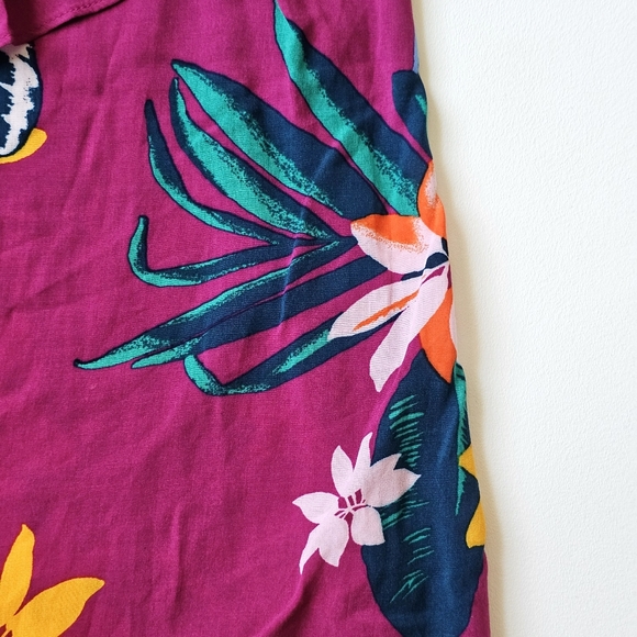 🌺 Old Navy Purple Tropical Floral Ruffle Off Shoulder Top NWT Women’s Small - Picture 9 of 13